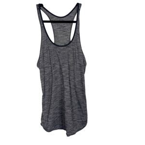 Lululemon Womens 2 Heather Gray Spacedye Racerback Scoop Neck Tank Top Workout